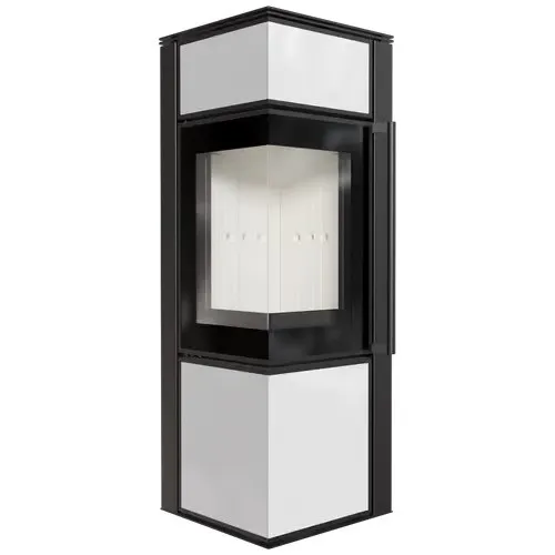 Стальная печь-камин Kratki TORA/S/LW 8 KW Ø 150 lacobel белый