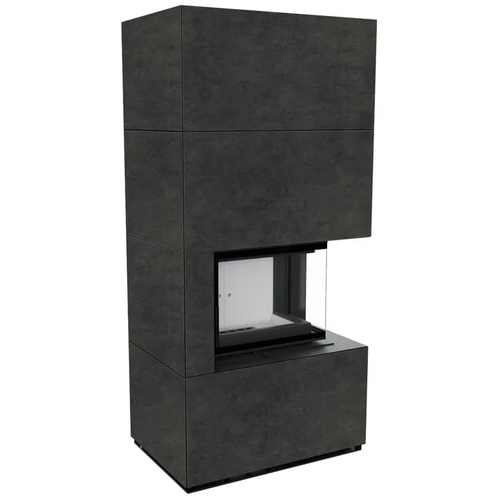 FLOKI BOX правый 8 kW Ø 160 в корпусе с керамогранита CEMENTO GRIGIO BOCCIARDATA