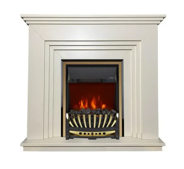 Камінокомплект електричний Dimplex IDaMebel Gloria білий з каміном Majestic Brass