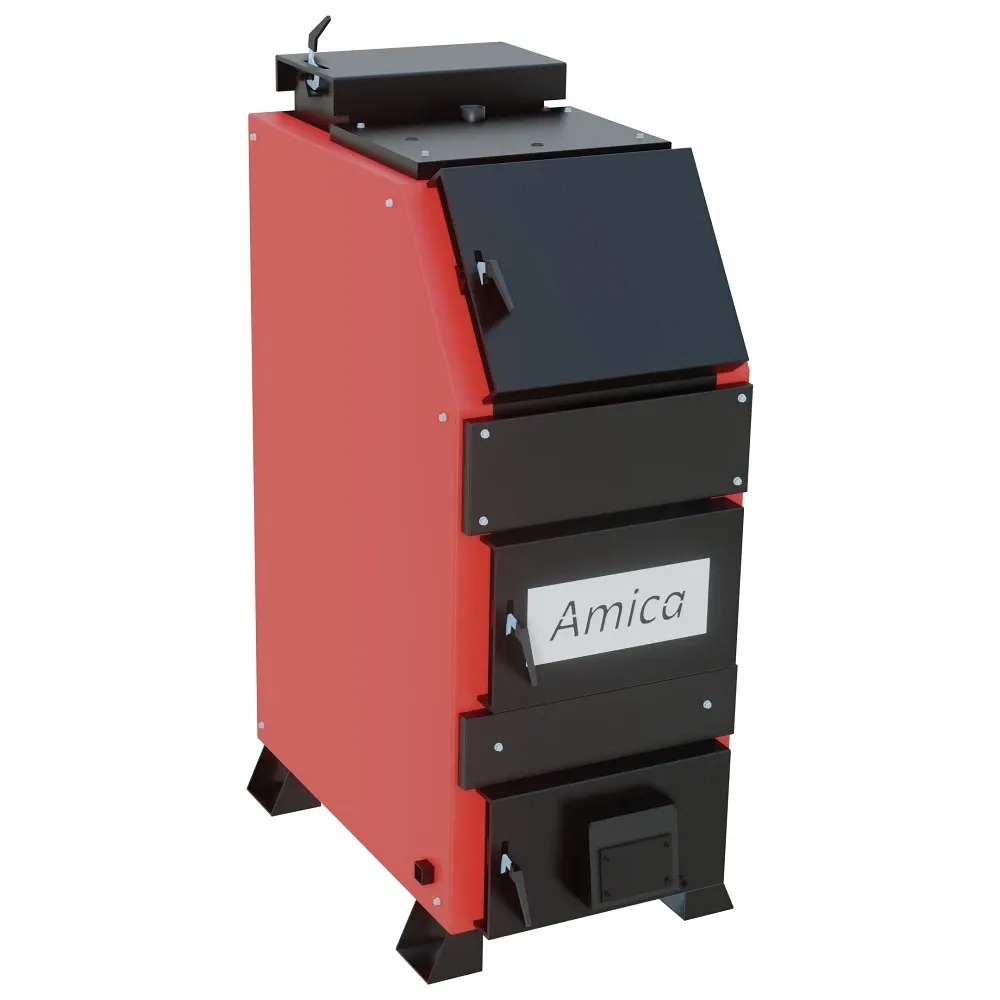 Котел твердотопливный холмовая до 150 м² Amica Premium 15 кВт из стали толщиной 5 мм для отопления дома, дачи, гаража