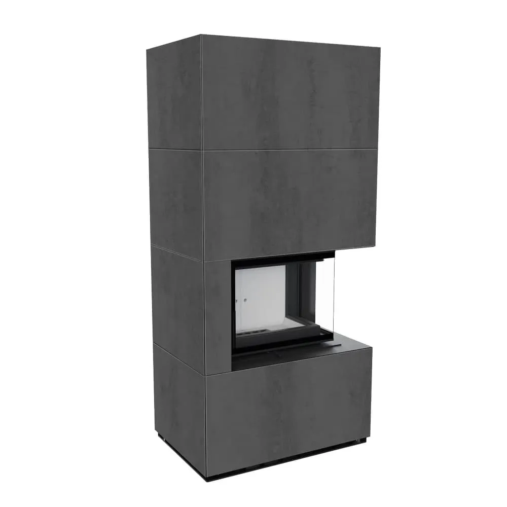 FLOKI BOX правый 8 kW Ø 160 в корпусе с керамогранита NATURALI ARDESIA NERO A SPACCO