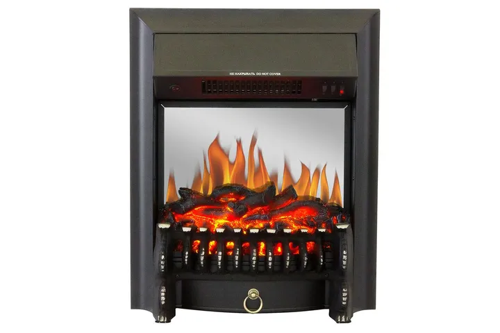 Электрокамин с обогревом, звуком и эффектом пламени декоративный Royal Flame Fobos FX M Black черный встроенный