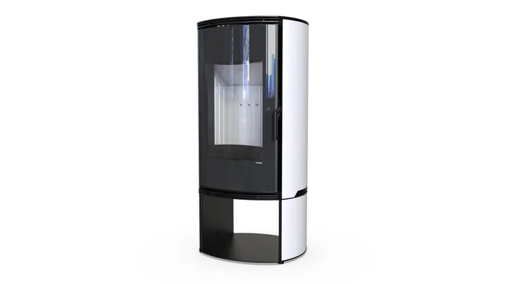 Польская печь на дровах до 90 м² стальная Defro Home ORBIS LOG белая 9 кВт (1181х576х505 мм)
