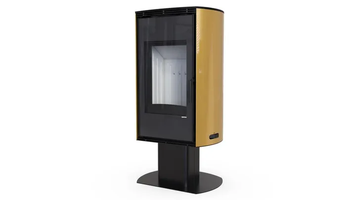 Польська піч на дровах до 90 м² сталева Defro Home DEA TOP золота 9 кВт (1186х601х531 мм)