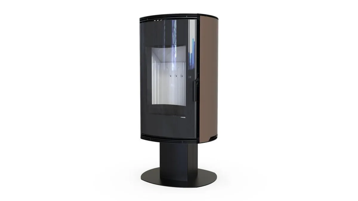 Польська піч на дровах до 90 м² сталева Defro Home ORBIS TOP коричнева 9 кВт (1179х576х505 мм)