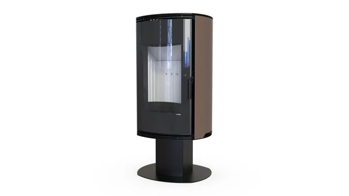 Польская печь на дровах до 90 м² стальная Defro Home ORBIS TOP коричневая 9 кВт (1179х576х505 мм)