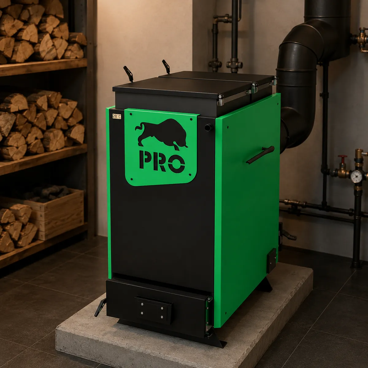 Шахтний котел Холмова Zubr Pro  — 25 кВт