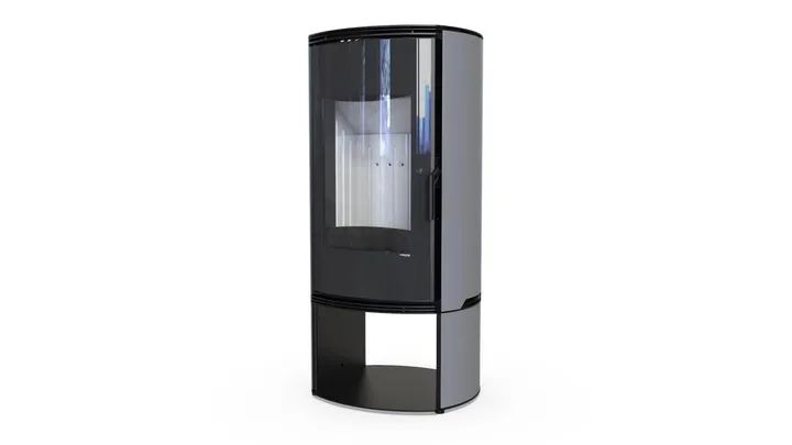 Польская печь на дровах до 90 м² стальная Defro Home ORBIS LOG серая 9 кВт (1181х576х505 мм)