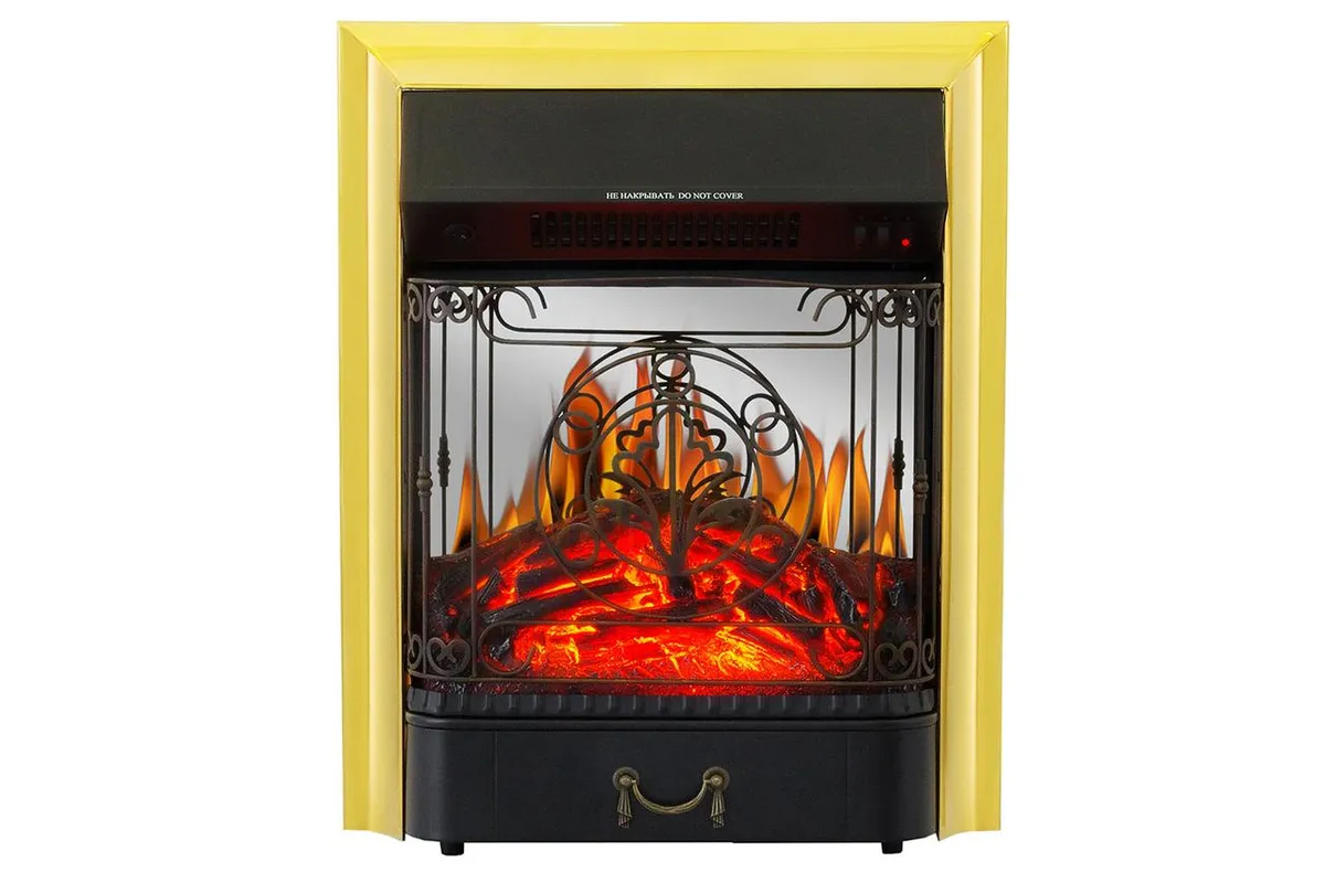 Електрокамін з ефектом полум'я декоративний Royal Flame Majestic FX M Brass вбудований