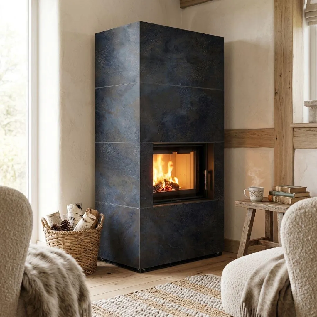 FLOKI BOX 8 kW Ø 160 в корпусе с керамогранита OSSIDO NERO