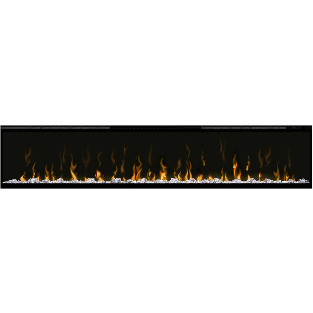 Электрокамин с обогревом, кристаллами, цветами декоративный Dimplex Ignite XLF74 черный встроенный