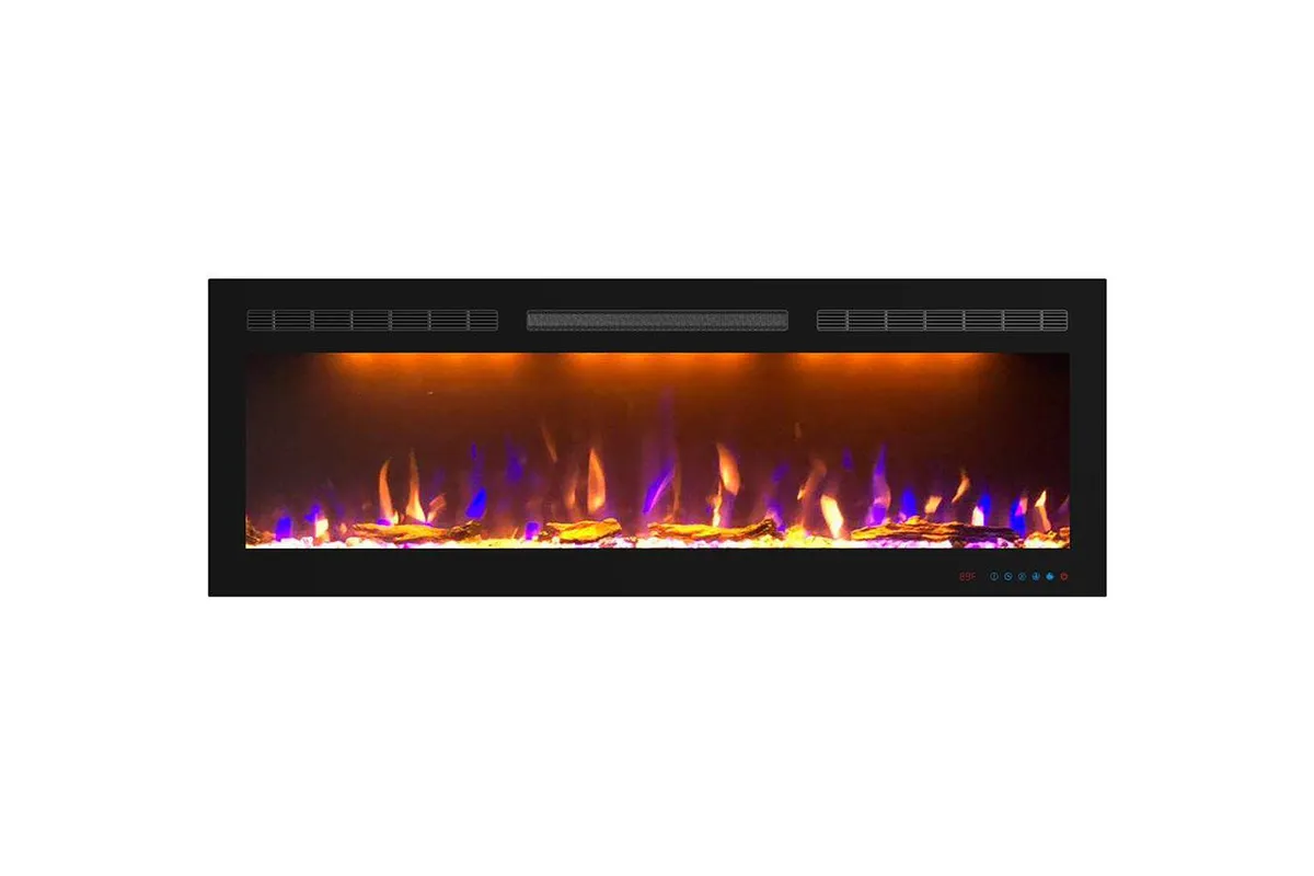 Електрокамін з ефектом полум'я декоративний Royal Flame Crystal 50 чорний вбудований