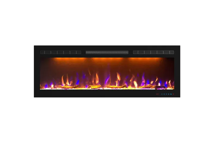 Электрокамин с эффектом пламени декоративный Royal Flame Crystal 50 черный встроенный