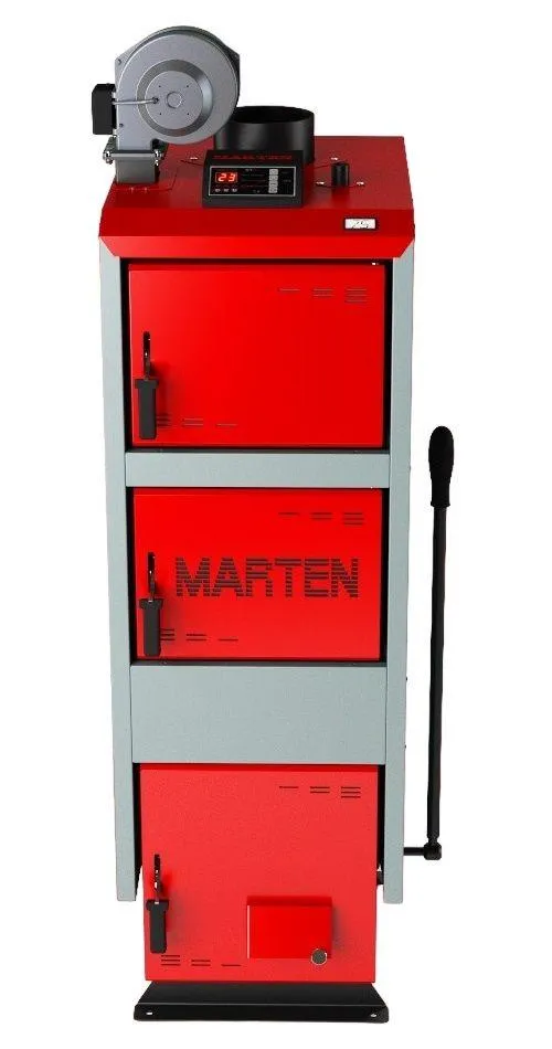 Котел твердопаливний до 330 м² Marten Comfort MC-33 33 кВт тривалого горіння. Для опалення дому, дачі, гаража або виробництва