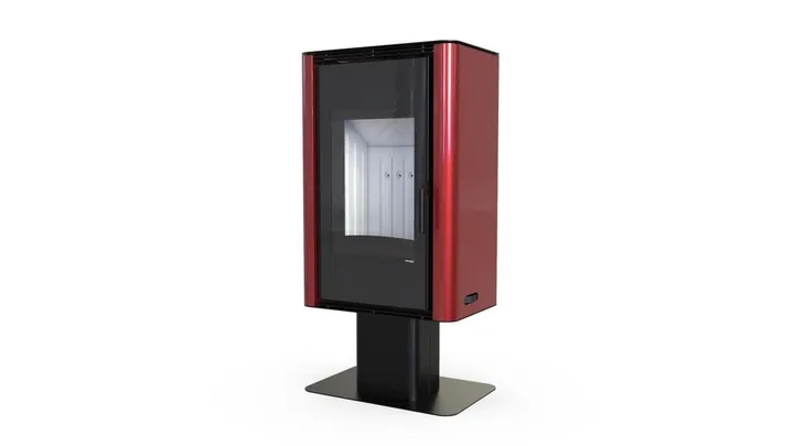 Польська піч на дровах до 90 м² сталева Defro Home SOLUM TOP Червоний 9 кВт 1177х600х400 мм
