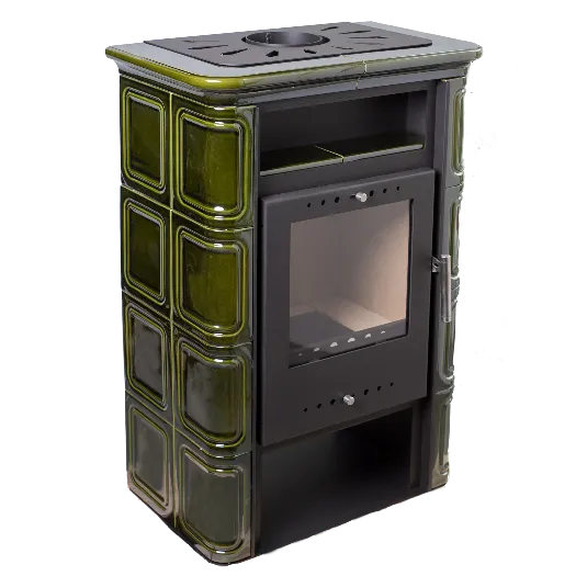 Польська кахельна піч на дровах до 60 м² сталева Nordflam VERA Green 6 кВт 653х400х956 мм