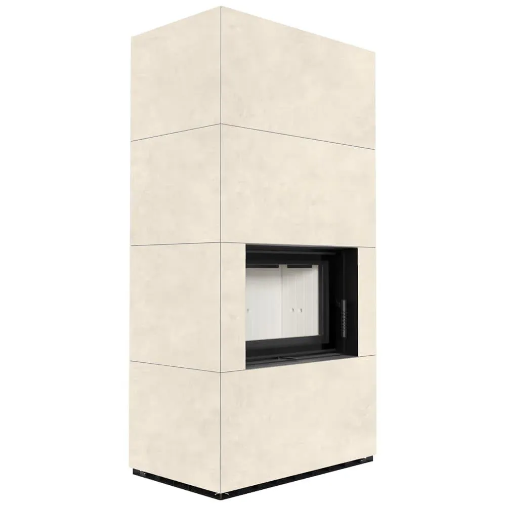 Камін Kratki FLOKI BOX 8 kW Ø 160 в обудові з керамограніту FOKOS TALCO