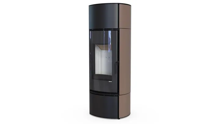 Польська піч на дровах до 90 м² сталева Defro Home ORBIS EXTENTO F Коричневий 9 кВт 1497х576х505 мм