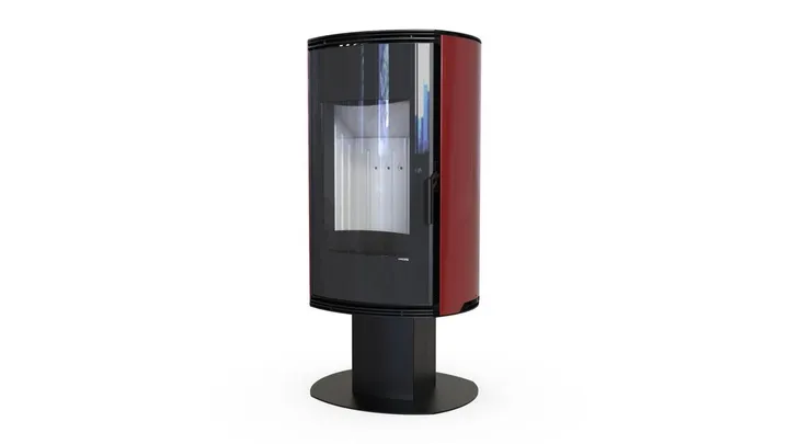 Польская печь на дровах до 90 м² стальная Defro Home ORBIS TOP Красный 9 кВт 1179х576х505 мм