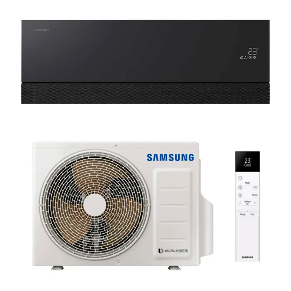 Кондиціонер Samsung до 35 м² для дому з Wi-Fi AR70H12C1AWNEU Premiere WindFree black підходить для обігріву до -22 °C