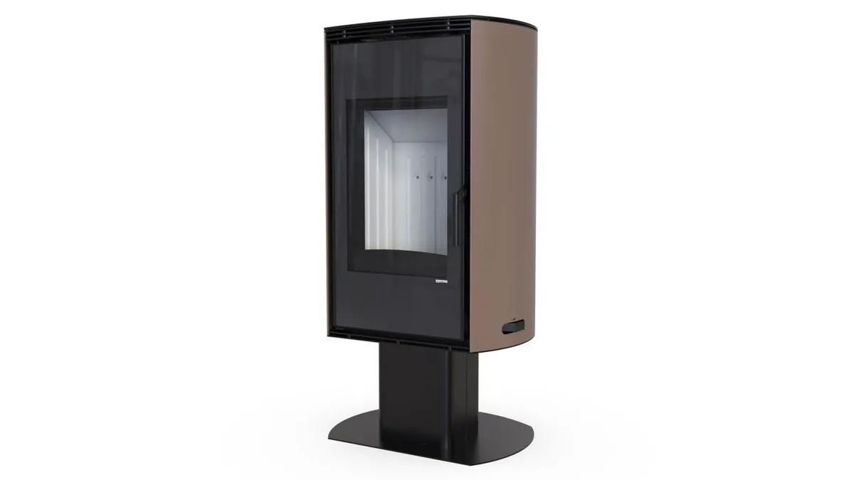Польська піч на дровах до 90 м² сталева Defro Home DEA TOP Коричневий 9 кВт 1186х601х531 мм