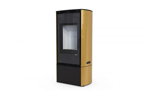 Польська піч на дровах до 90 м² сталева Defro Home DEA золота 9 кВт (1198х601х492 мм)