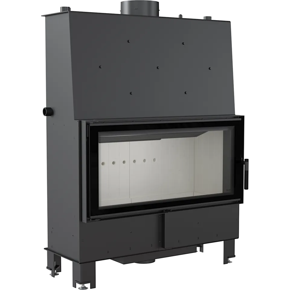 Польская каминная топка на дровах до 200 м² стальная Kratki LUCY PW 20 1001х407х1384 мм
