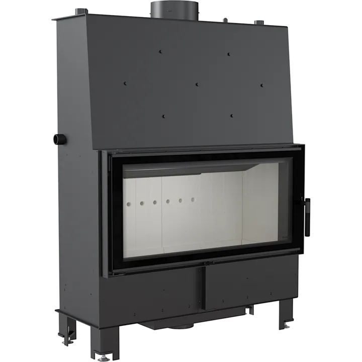 Польская каминная топка на дровах до 200 м² стальная Kratki LUCY PW 20 1001х407х1384 мм