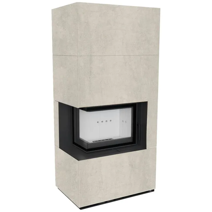 FLOKI BOX левый 8 kW Ø 160 в корпусе с керамогранита NATURALI PIETRA DI SAVOIA ANTRANCITE BOCCIARDATA
