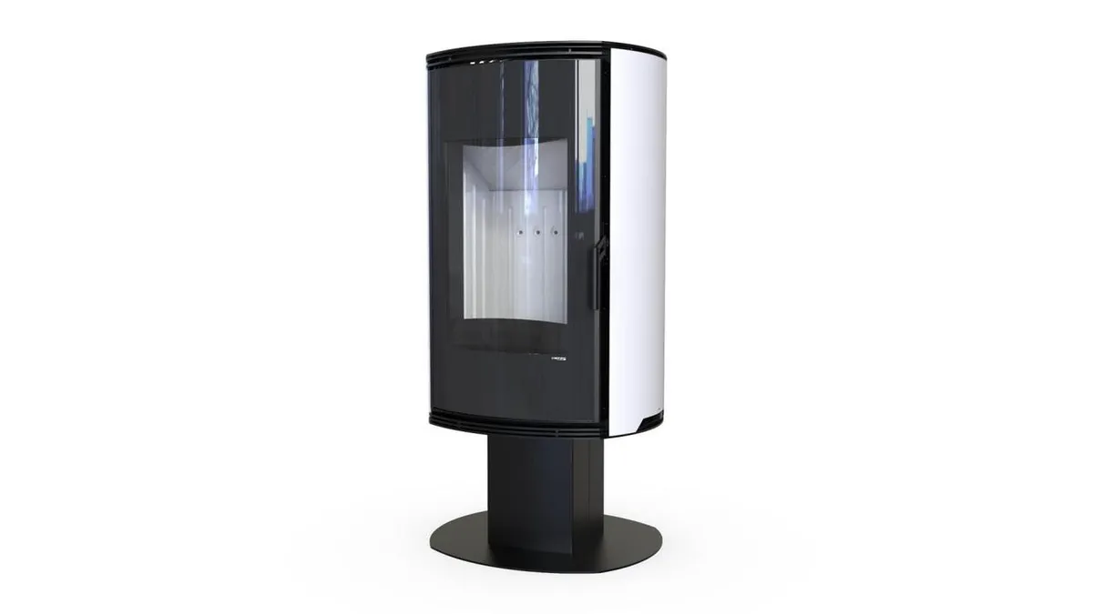 Польская печь на дровах до 90 м² стальная Defro Home ORBIS TOP Белый 9 кВт 1179х576х505 мм