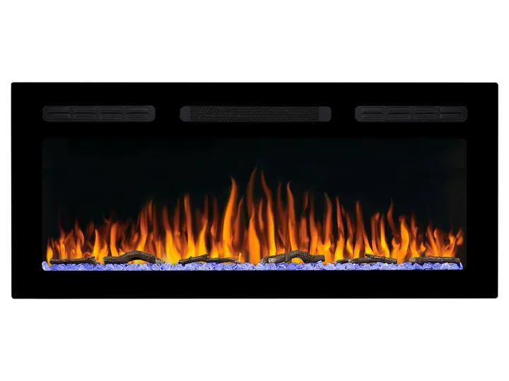 Електрокамін з обігрівом та звуком горіння вогню декоративний ArtiFlame AF40WR чорний вбудований