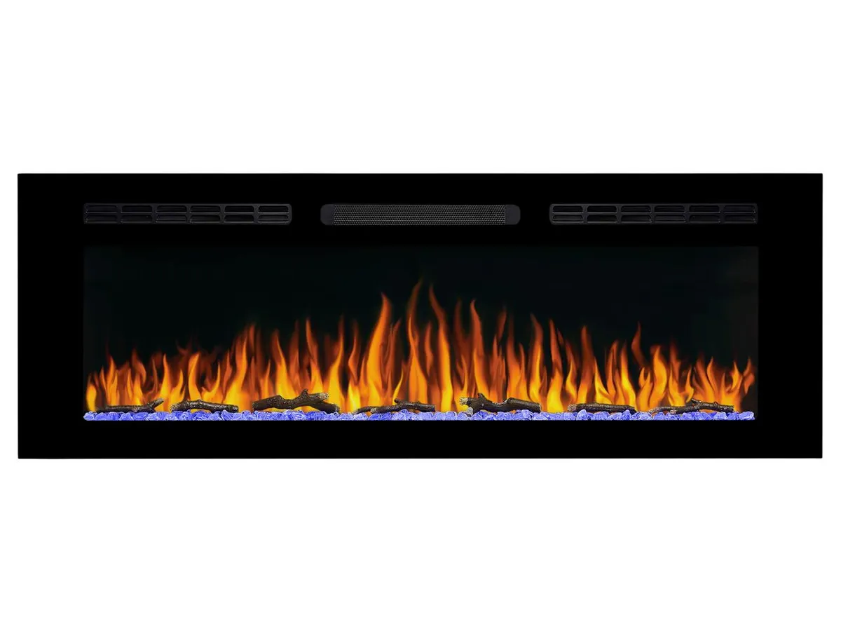 Електрокамін з обігрівом, звуком та пультом ДУ декоративний ArtiFlame AF50WR чорний вбудований