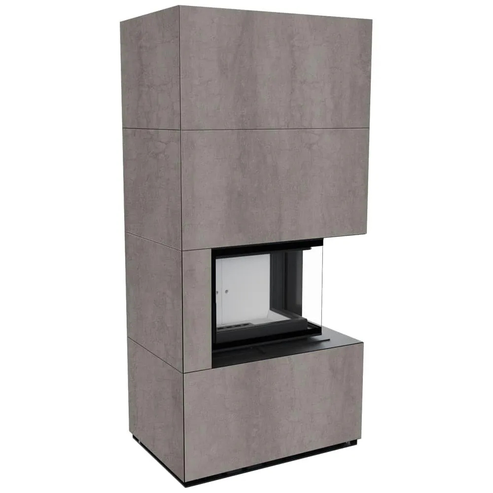 FLOKI BOX правый 8 kW Ø 160 в корпусе с керамогранита NATURALI NERO GRECO