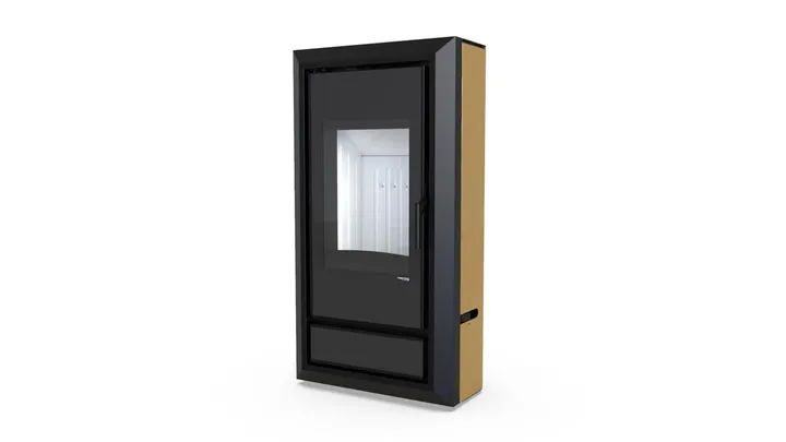 Польська піч на дровах до 90 м² стальна Defro Home IGNIS золота 9 кВт (117.7х60х40 см)