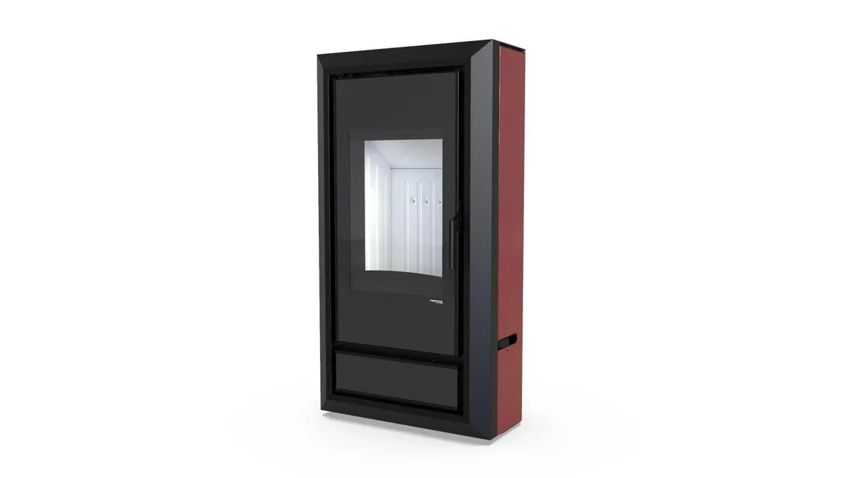 Польская печь на дровах до 90 м² стальная Defro Home IGNIS Красный 9 кВт 1139х600х398 мм