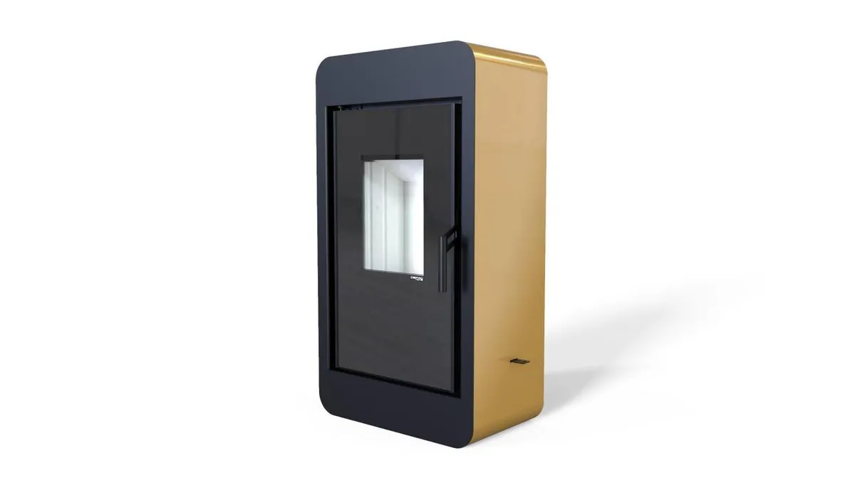 Польская печь на дровах до 60 м² стальная Defro Home PICO Золотой 6 кВт 1000х550х325 мм