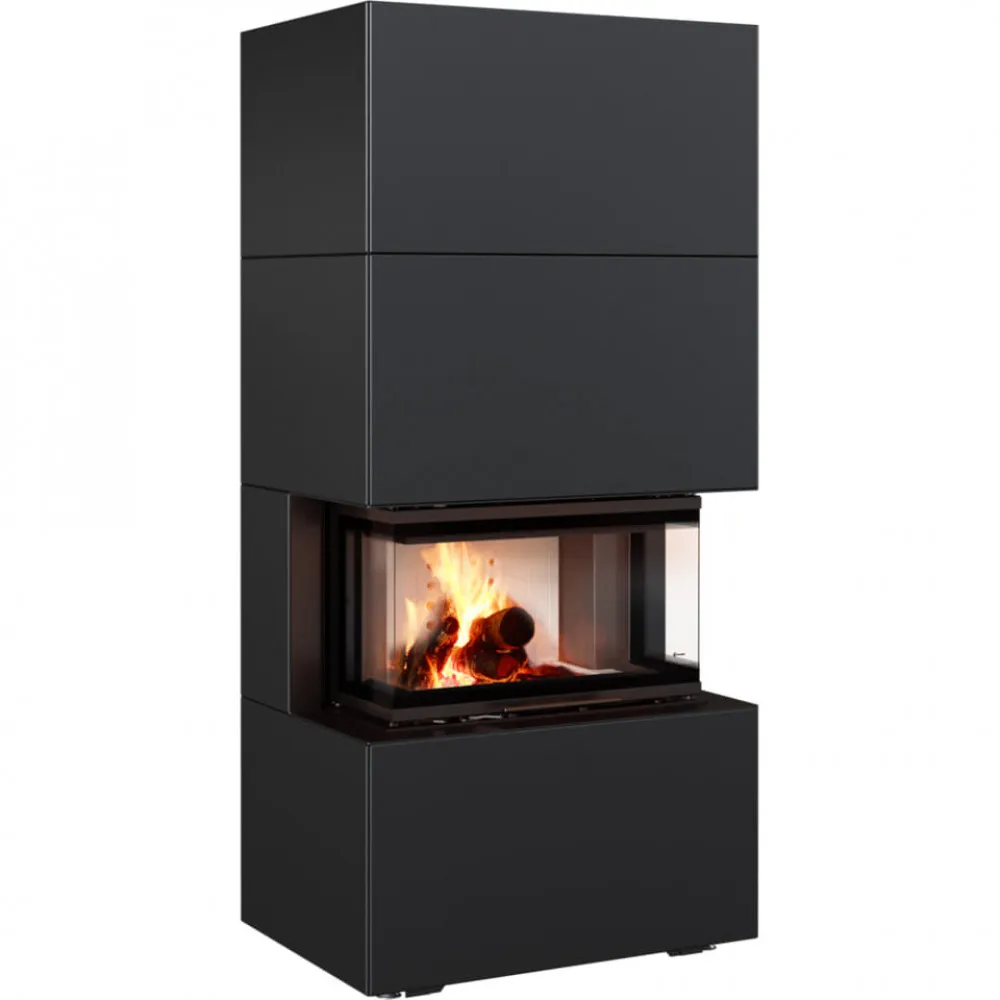Каминная топка Kratki NBC 7 в корпусе HOME EASY BOX стальной - черный
