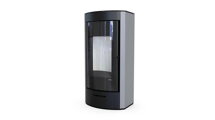 Польская печь на дровах до 90 м² стальная Defro Home ORTI серая 9 кВт (1120х560х421 мм)