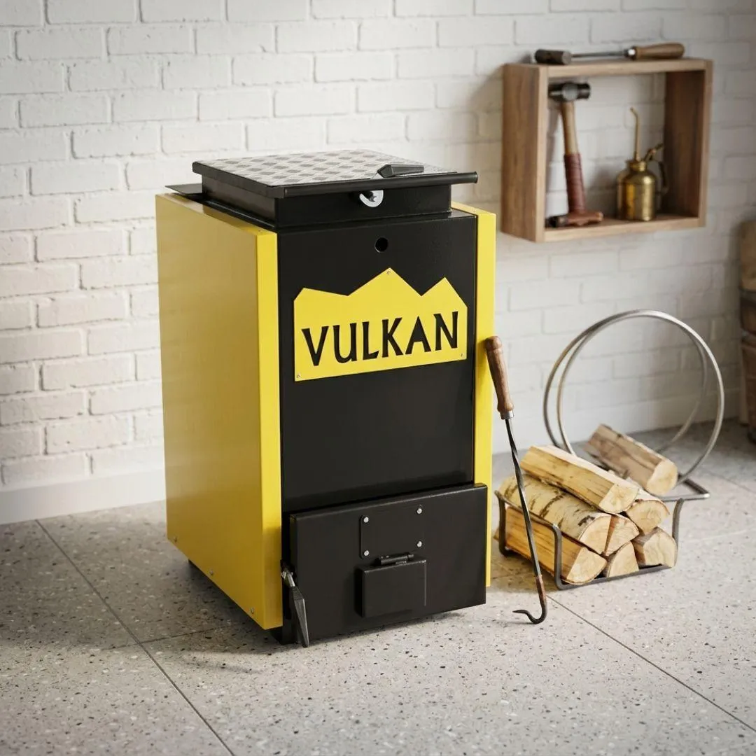 Котел твердопаливний шахтний до 150 м² Vulkan Termo 15 кВт тривалого горіння