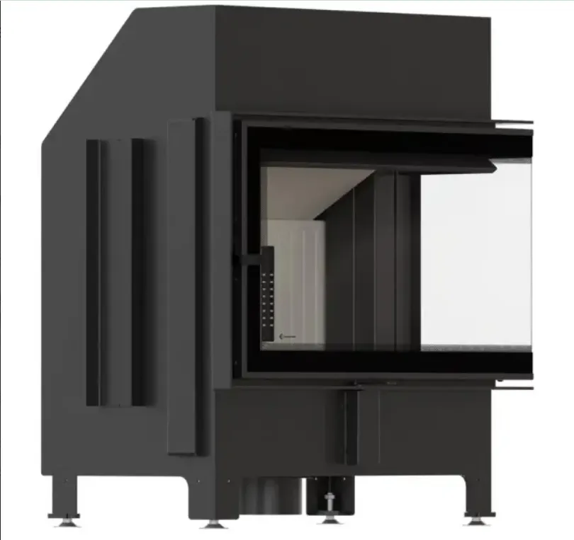 Польксая каминная топка на дровах стальная Kratki ZIBI ECO правая BS 10 кВт 755х480х893 мм