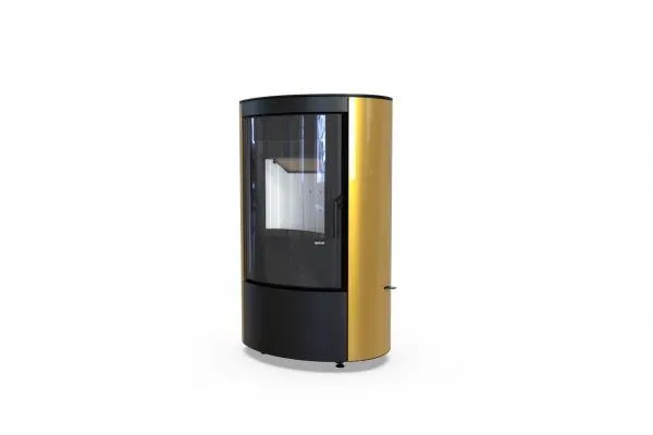 Польская печь на дровах до 60 м² стальная Defro Home CERES ELI золотая 6 кВт (1052х655х485 мм)