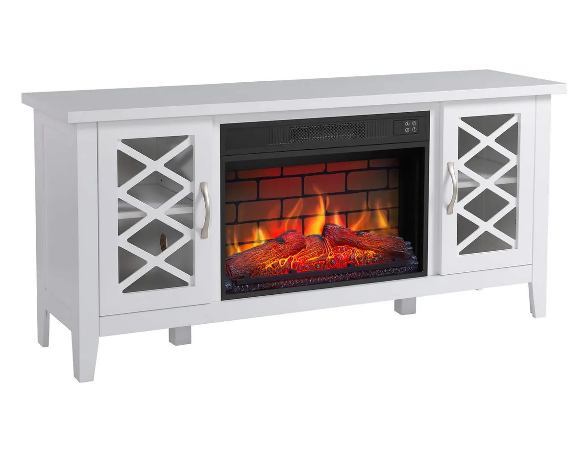 Каминокомплект ArtiFlame Odessa AF23BS белый с обогревом и звуком горения огня