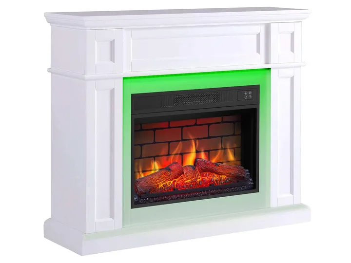 Камінокомплект ArtiFlame Linz AF23BS білий з LED підсвічуванням, обігрівом і звуком горіння вогню