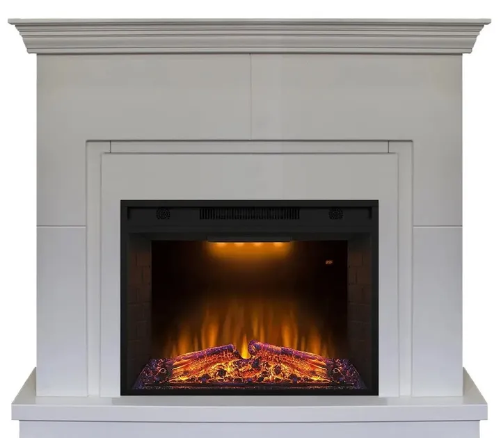 Камінокомплект електричний Dimplex IDaMebel Montreal білий з каміном Goodfire EF 26S