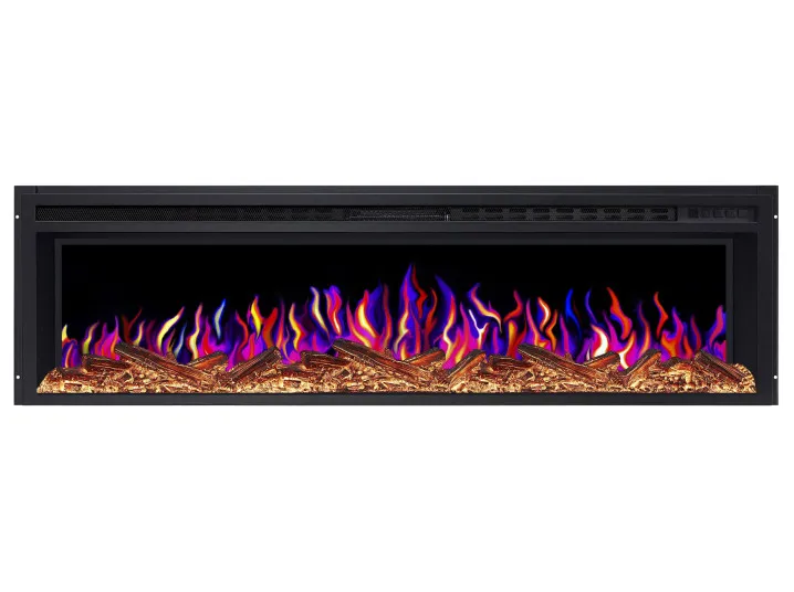 Електрокамін з обігрівом, звуком та пультом ДУ декоративний ArtiFlame AF58 Multicolor чорний вбудований