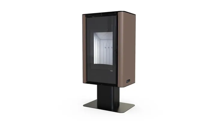 Польська піч на дровах до 90 м² сталева Defro Home SOLUM TOP коричнева 9 кВт (1177х600х400 мм)