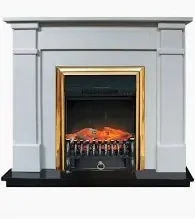 Каминокомплект электрический Dimplex IDaMebel Julia белый с камином Majestic Brass
