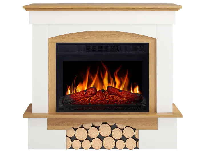 Камінокомплект ArtiFlame Woodley AF23S білий / дуб натуральний