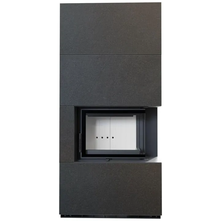 Камін Kratki FLOKI BOX правий 8 kW Ø 160 в обудові модульній INDIAN BLACK