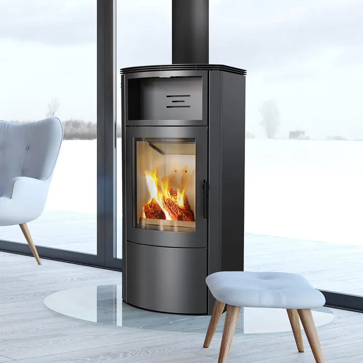 Польська піч-камін на дровах до 110 м² сталева Kratki KOZA TITAN 11 кВт 530х475х1137 мм